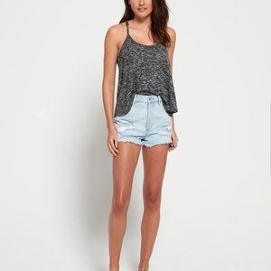 Superdry high waisted denim shorts